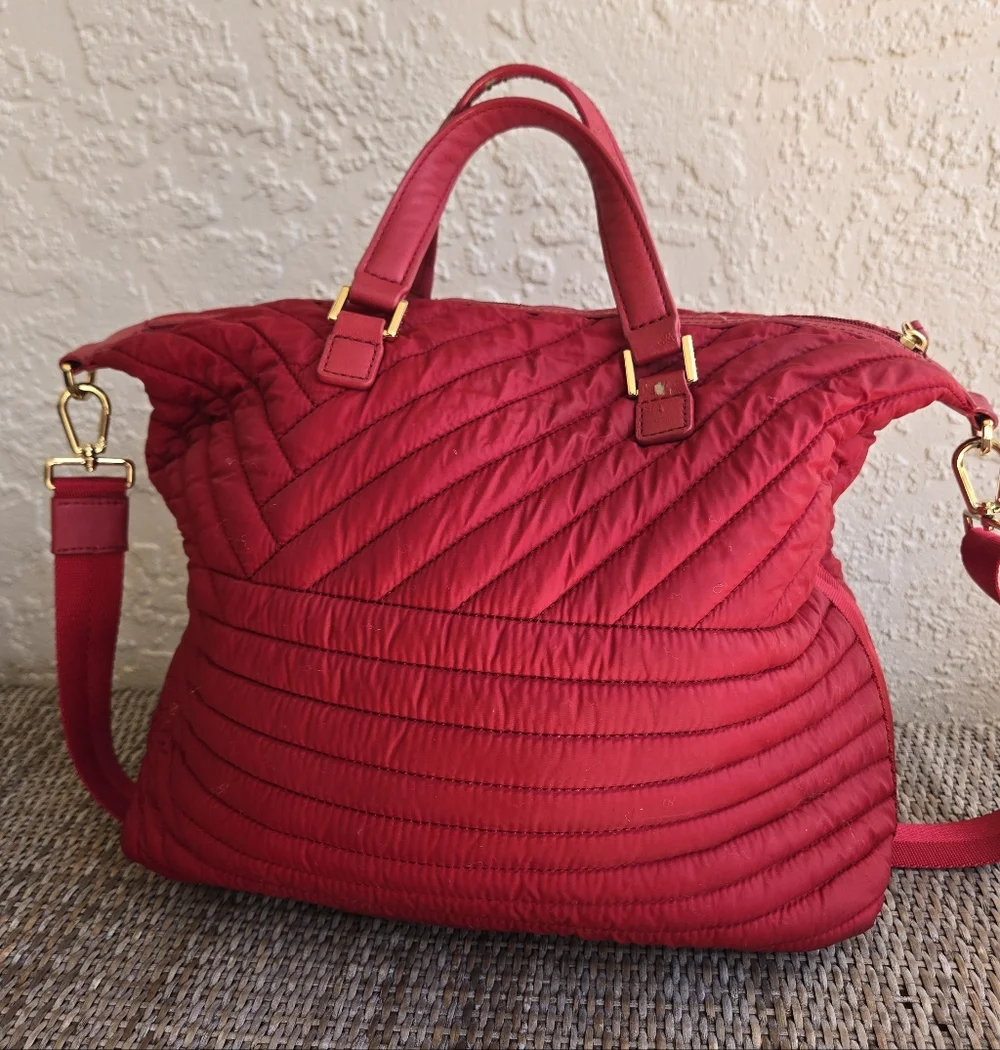 🚫SOLD🚫Nylon Tote Satchel w/ Crossbody Strap - Picture 3 of 9